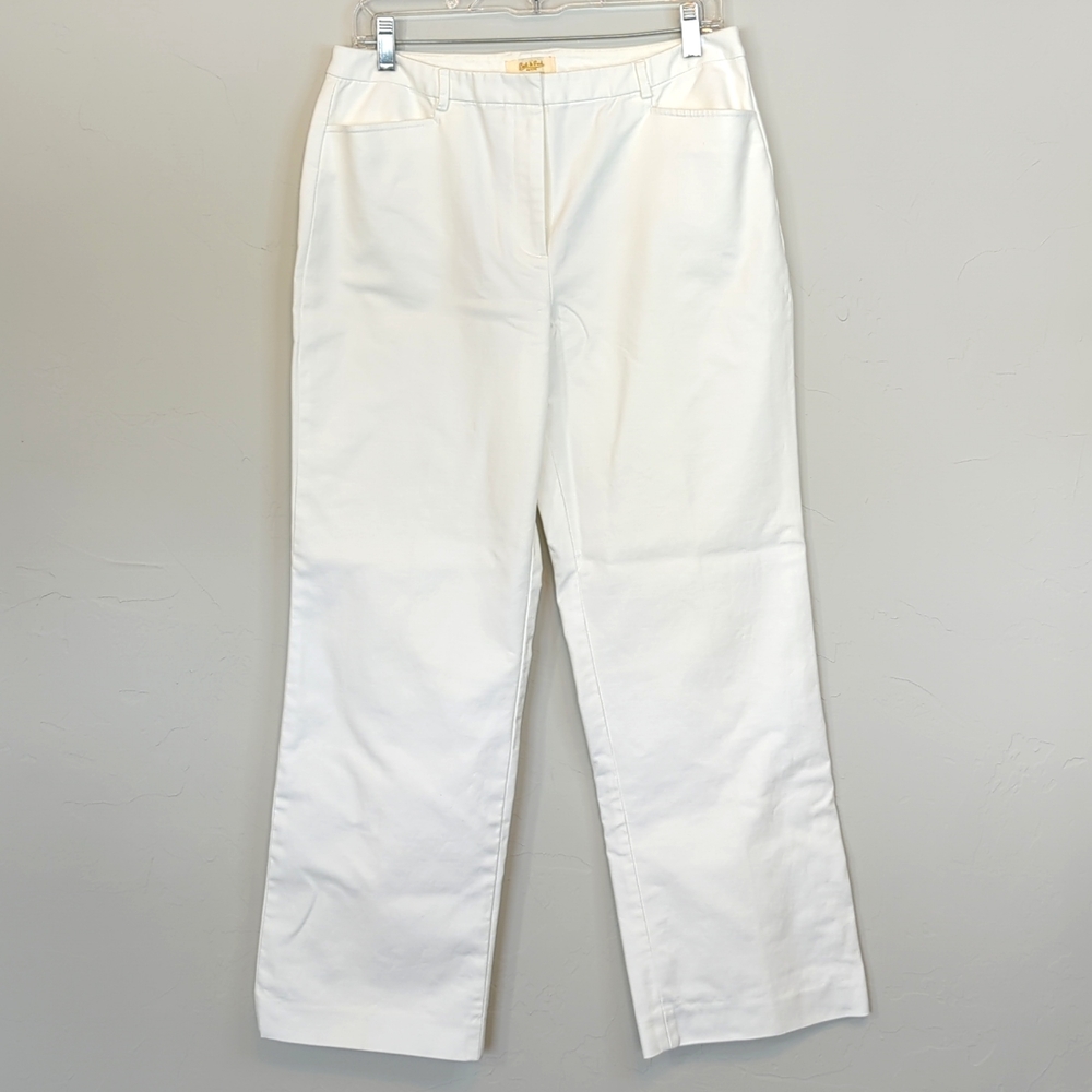 PECK & PECK PETITE WHITE PANTS STEAIGHT LEG SIZE 12